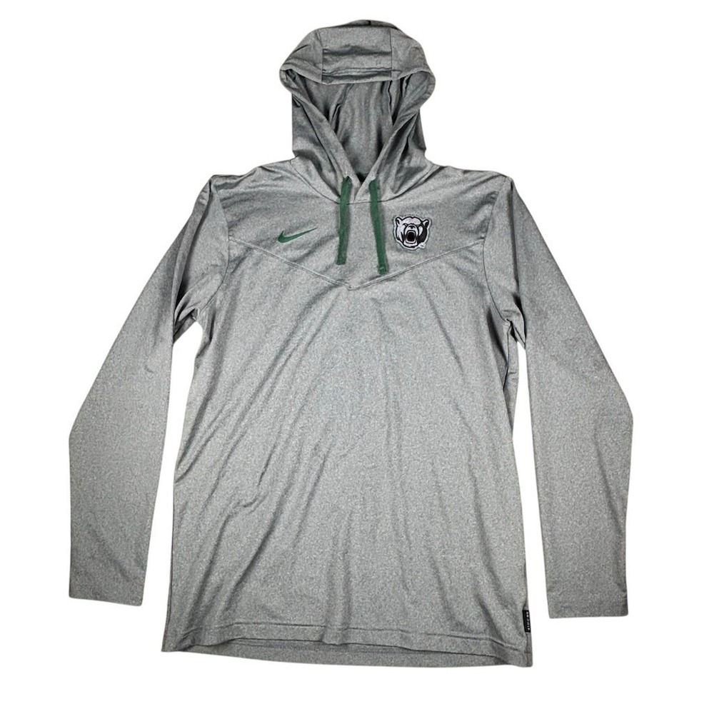 Nike Dri-FIT Baylor Bears Hoodie Mens M Gray Green‎ Pullover LS team issued